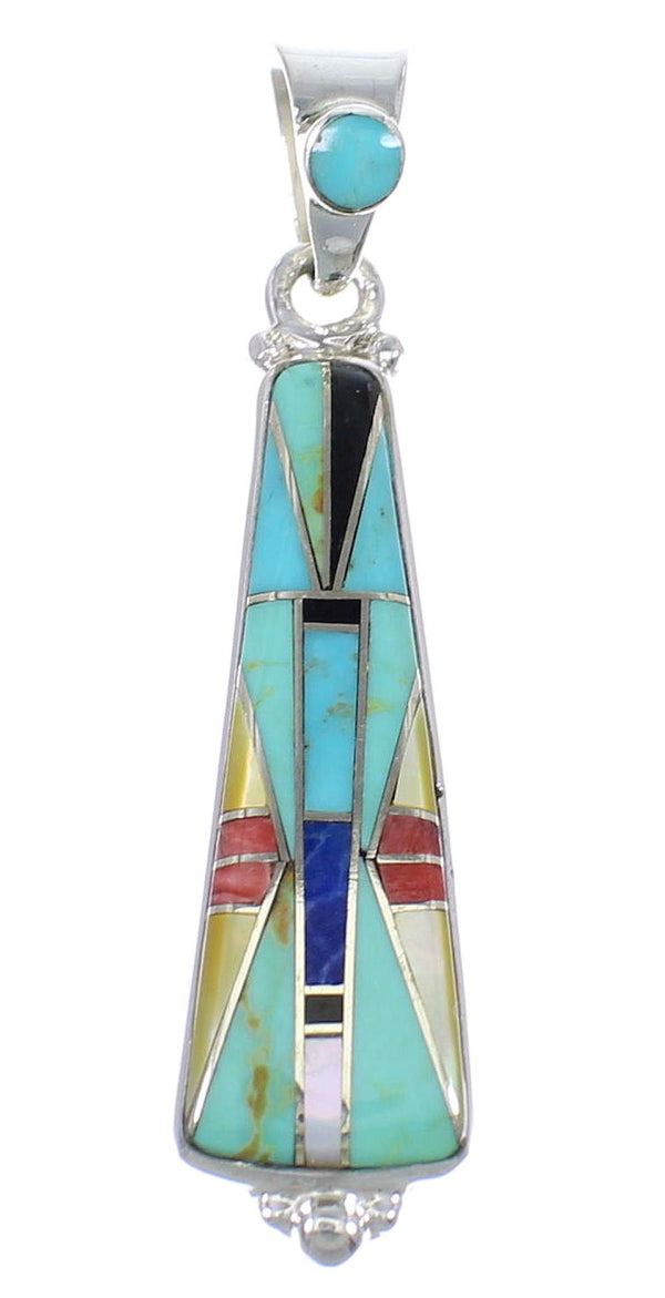 Authentic Sterling Silver Multicolor Southwest Pendant RX70633
